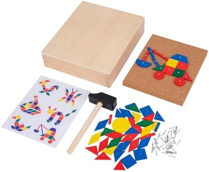 Adena Montessori Hammer & Nail Pegboard Toy, 4-6y - Image 7
