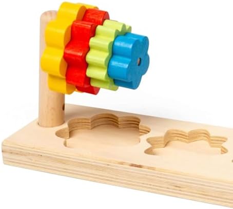 Bigjigs Toys Flower Sorter - Wooden Sorting and Stacking Toy, Educational and Eco-Friendly, Early Learning Activity Montessori Gifts for Babies Toddlers, Made - Image 3