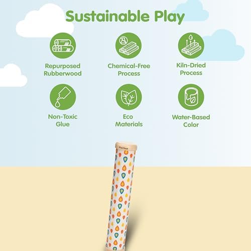 PlanToys® Wooden Rain Maker Musical Toy for Toddlers Baby 12+ Months Kids - Image 3