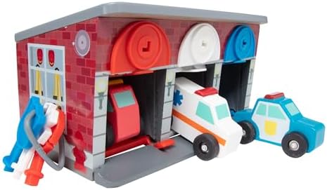 Melissa & Doug Keys and Cars Rescue Garage Wooden Toy Vehicles Set by Unknown