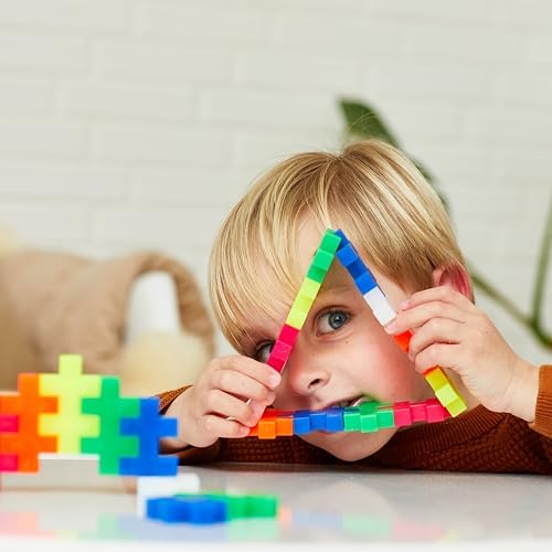 PLUS PLUS Big 100 Piece, Neon Color Mix - Large Blocks for Toddlers - Image 2