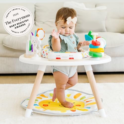 Little Acorn, 4-in-1 Baby Activity Center | Montessori-Inspired Design | 8 Interactive Toys | Tummy Time, Exersaucer & Toddler Table | Shower Gift | Essential (Sun) - Image 2