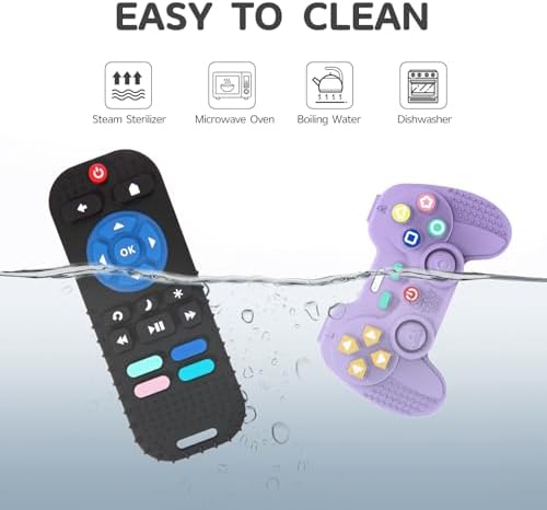 Hooku 2 Pack Remote Teether for Baby, Silicone Teethers for Babies 6-12 Months, Baby Teething Toys for Babies 0-6 Months, Remote Control Toy, Infant Gifts for Boys Girls - Image 6