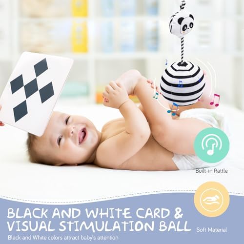 vocheer Black and White Baby Toys, 7-in-1 Baby Sensory Toys for Infants - Image 3