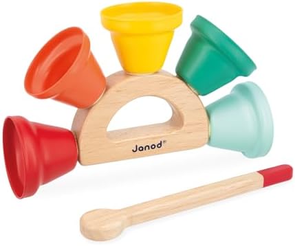 Janod - Gioia - Wood and Metal handbell Set - 5-Note by Janod