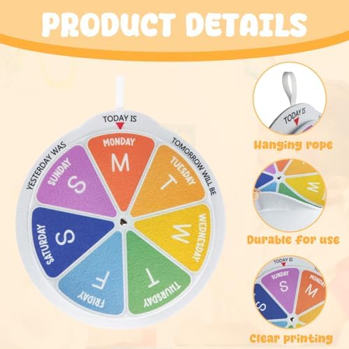 Days of the Week Wheel Homeschool Toddler Activities Montessori Calendar Days Spinner Wheel Tracing Kids Preschool Calendar Today is Day of the Week - Image 3