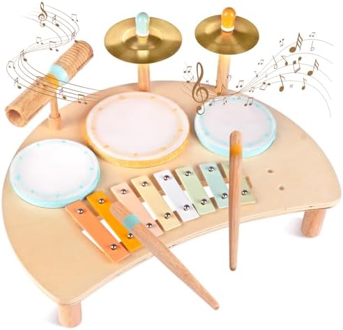 Toddlers Drum Set Toys for Toddlers 2-3 Montessori Musical Instruments Toy by Meytccve