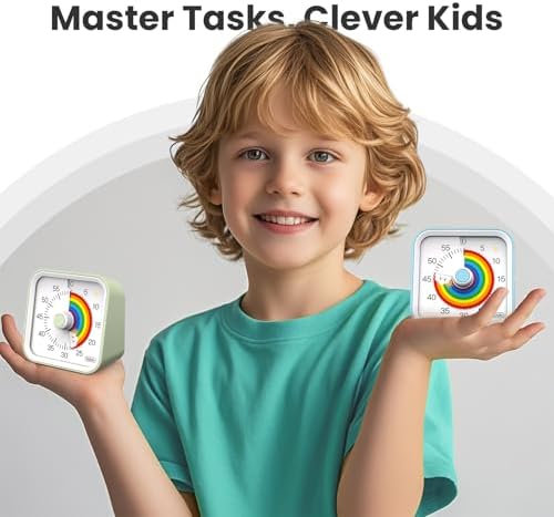 Visual Timer for Kids, Rainbow Timer with Pause Function, Blue - Image 2