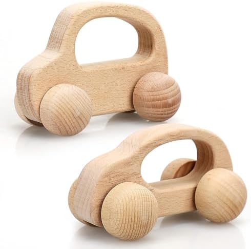 TOY Life Wooden Toys Cars, Montessori Baby Toys 6-12 Months, Wooden Baby Toys Rattle Cars for Toddlers 1-3, Baby Boy Girl Nursery Decor, Montessori Toys for 1 Year Old Boy First Birthday Gift by TOYLife