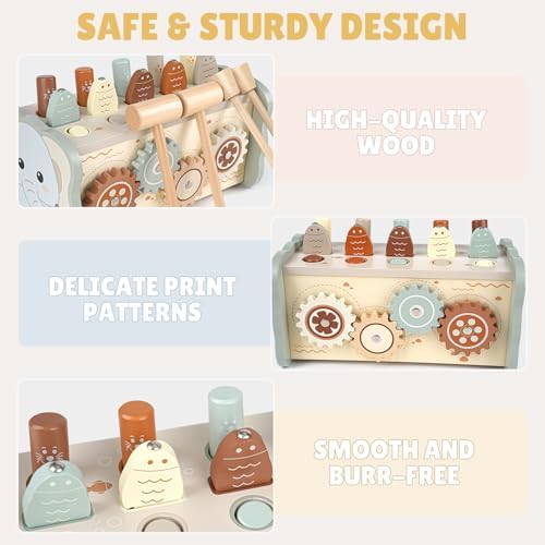 Joyreal Wooden Montessori Toys for 1 Year Old Hammering Pounding Toys - Image 6