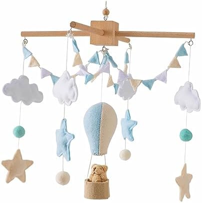 predolo Baby Crib Mobile, Felt Ball Wind Chimes Hanging Decoration, Nursery Decor, Montessori Baby Bedroom Ceiling Wind Chime for Infant Boys Girls, Style A - Image 6