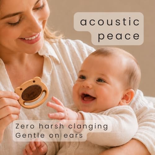 First Baby Rattle for Newborn (0–3 Months) – Natural Wooden Sensory Toy for Babies – Gentle Rattle Sound, Safe First Handheld Infant Toy Gift - Image 6