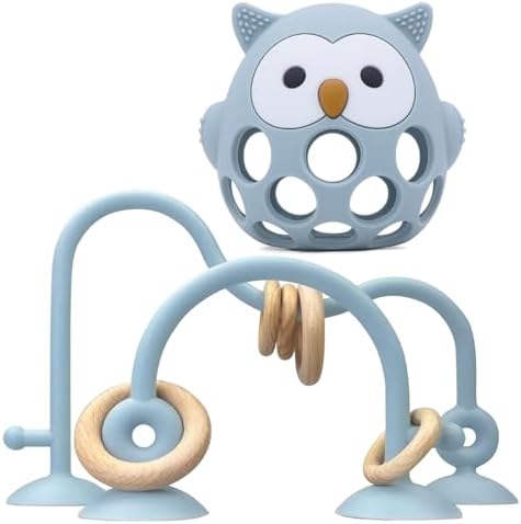 Baby High Chair Toy Teething Chew,Suction Cup Toys,BPA-Free Infant Teether by CuddleCubsCreations