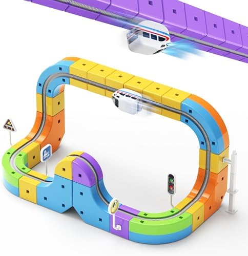 Electric Train Set,3D Infinity Flexible Tracks with Anti-Gravity Car for Kids Ages 3-8,DIY Race Track Block Building Toys,32pcs STEM Toy Train Birthday Gifts for Boys and Girls by Unknown