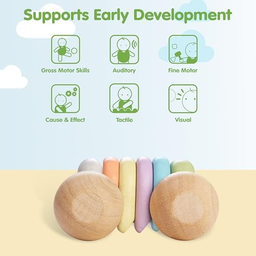 PlanToys® Wooden Baby Push Car Montessori Infant Sensory Toy 6+ Months - Image 4