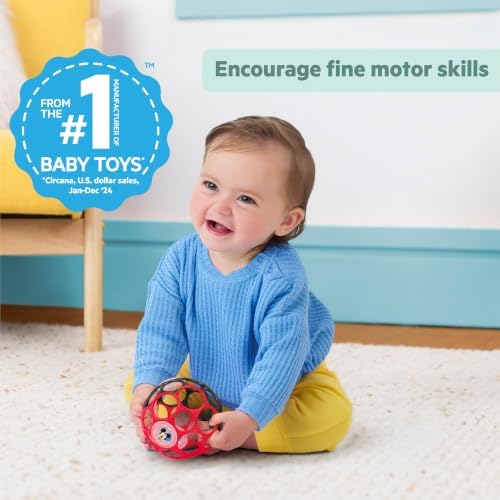 Disney Baby Mickey Mouse Oball Easy Grasp Rattle Along Buddy Infant Toy in Red, Age Newborn and up - Image 2