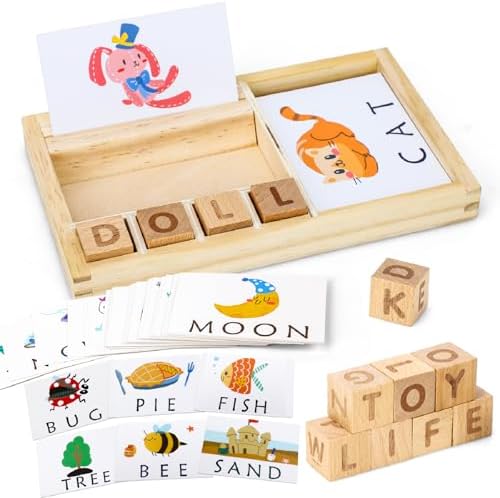 TOY Life Montessori Toys for 3-5 Year Old, Baby Alphabet Sight Words Flash Cards for Toddler, Reading Spelling Games, CVC Words for Kindergarten Preschool Learning & Education Activities Toys for Kids by TOYLife
