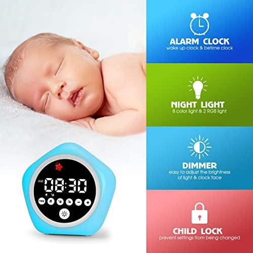 Kids Alarm Clock, Ok to Wake Clock with Green Light Red Light, Toddler Sleep Training Clock for Children (Pack of 2) - Image 5
