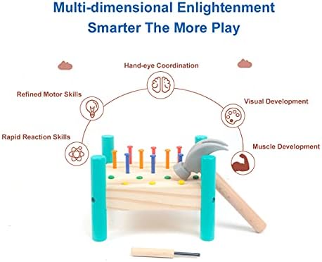 STEM Montessori Wooden Pounding Hammer Toy for Toddler Early Learning - Image 2