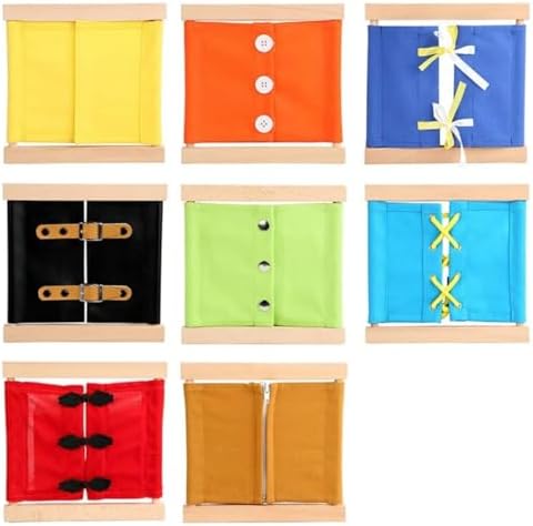 Kids Toy Montessori Children Dressing Frame Practical Life Teaching Learn Educational Preschool Training Life Skill Zipper Button Lace Bowknot Teaching Aids - Image 5