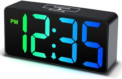 DreamSky Small Digital Alarm Clock for Bedroom, RGB Kids Alarm Clock Boys by DreamSky