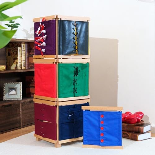 Premium Montessori Shoe Lacing Dressing Frame – Solid Beechwood & Leather Practical Life Material, Learn to Tie Shoelaces, Fine Motor Skills Self-Care Activity for Kids, Homeschool Classroom Ages 3-6 - Image 4