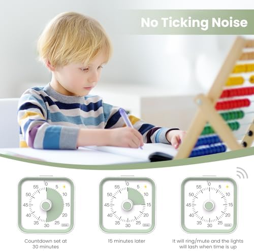 Visual Timer for Kids, Countdown Timer with Pause Function, White - Image 5