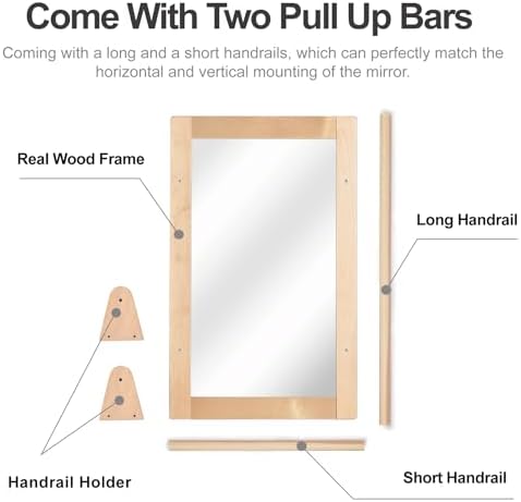 Baby Montessori Non-Shatter Sensory Safety Mirror w/ 2 Pull Up Bars - Image 5