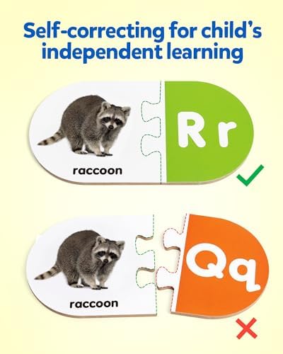 Coogam Learning Alphabet Matching Game, 36pcs Self-Correcting Sight Words Letter Number Cards, Fine Motor Educational Montessori Toy for Preschool Kindergarten 3 4 5 Years Old - Image 3