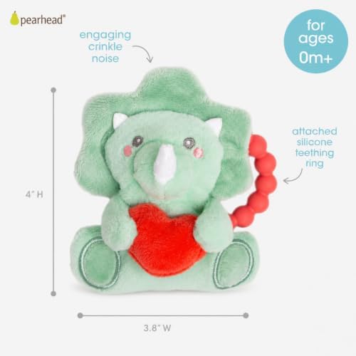 Pearhead Dinosaur Baby Teether, Silicone Teething Ring, BPA Free - Image 2