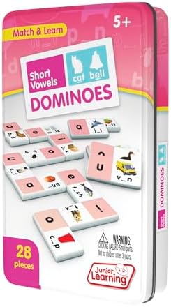 Junior Learning Short Vowel Dominoes - 28 Piece Educational Phonics Games - Image 3