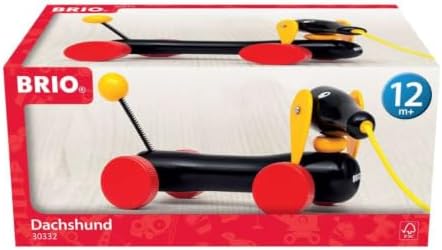BRIO World - 30332 Pull Along Dachshund | Interactive Toddler Toy | Durable Wooden Construction | FSC Certified Sustainable Wood - Image 2