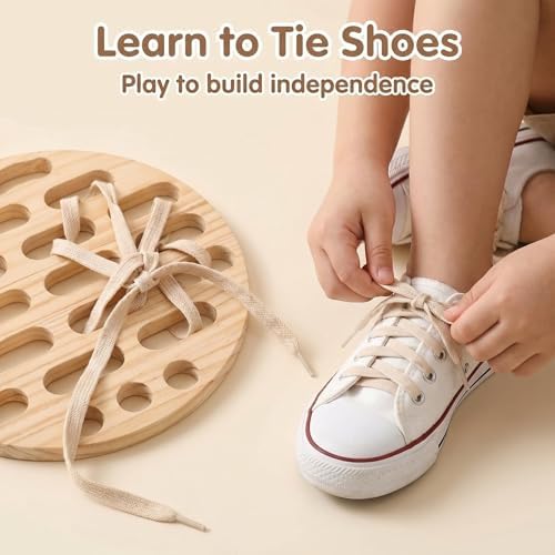 Eray Montessori Wooden Lacing Board for Toddlers 3+, Open-Ended Weaving Board with Play Silks, Threading & Lacing Toy, Fine Motor Skills, Loose Parts Play, Preschool Learning Gift - Image 5