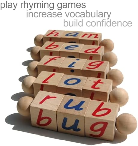 Phonetic and Silent E Wooden Reading Block Sets - Preschool, Kindergarten, Homeschool Language Learning Toys -10 Rods Total - Image 6