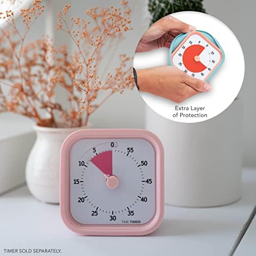TIME TIMER Home MOD Botanical Cases - for Classroom Learning, Homeschool Study Tool, Student Desk Clock and Office Meetings with Silent Operation (2-Pack), Pink & Green - Image 3
