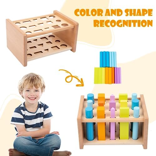 Adena Montessori 15-Piece Shape Sorting Sticks Toy, 1-3y - Image 4