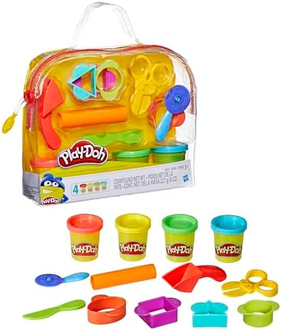 Play-Doh Starter Set 9-Piece Kit with Storage Tote & 4 Modeling Compound Cans, Ages 3+, Presentation May Vary - Image 3