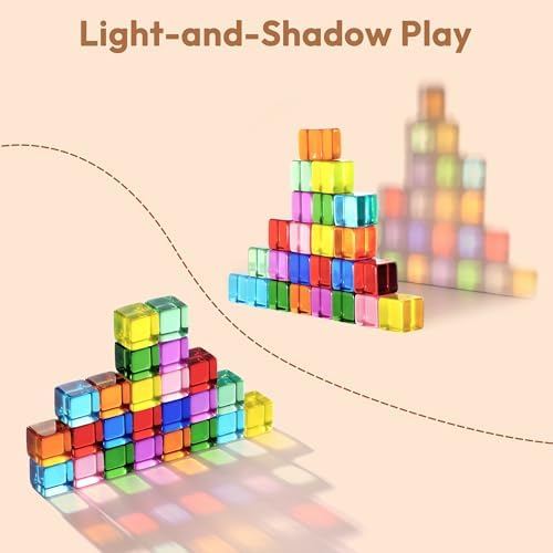 Woodtoe 80 PCS Rainbow Building Blocks Set, Wooden Blocks for Kids Ages 3-6 - Image 6