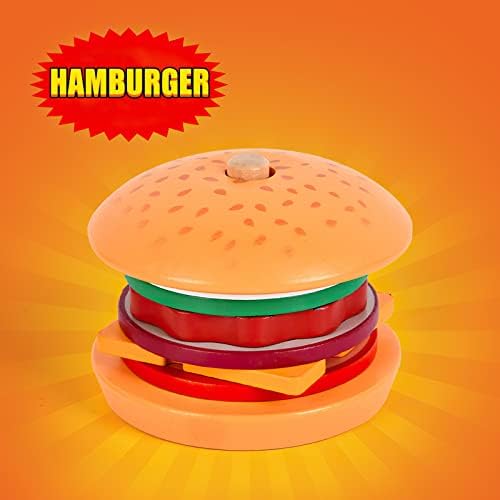 Wooden Burger Stacking Toys for Kids, Play Fake Food Toy, Montessori Toys for 3+ Year Old, Preschool Educational Toys to Develop Fine Motor Skills (Burger) - Image 6
