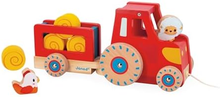 Janod - Wooden Pull-Along Tractor Toy by Janod