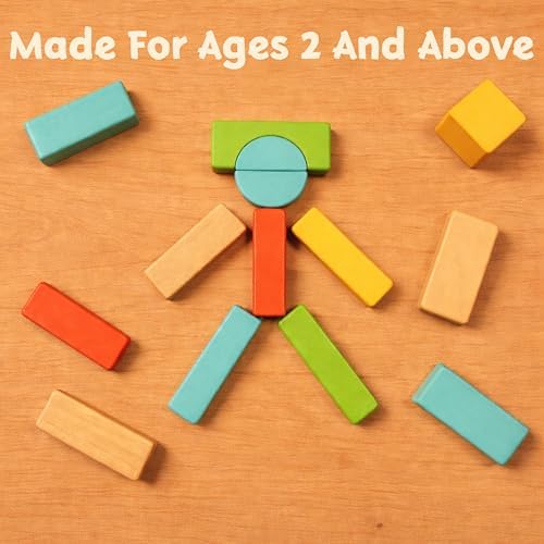 Natural Wood Building Blocks Set, 72 Pastel Color Pieces Castle Construction Blocks with Storage Tray, Educational STEM Learning Toys for Kids, Creative, Screen-Free, Architectural Play System - Image 4