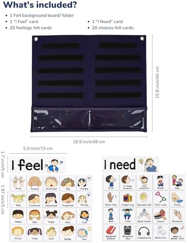 CHEFAN Feelings Chart, Calm Down Corner Supplies, Daycare Essentials, Social Emotional Learning Activities, Autism Learning Materials, ADHD Tools for Classroom Daycare & Home - Image 4
