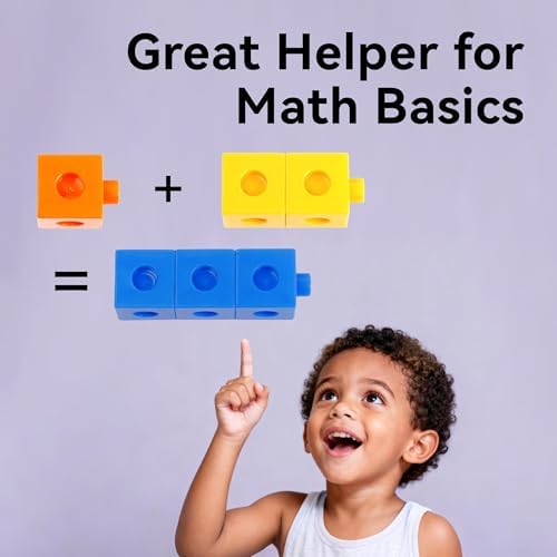 Dotimo 100PCS Math Linking Cubes, Math Cubes for Kids Ages 4-8, Counting Snap Cubes Manipulatives with 10 Colors, Preschool Learning Activities, Classroom Supplies & Homeschool (100-Cubes) - Image 5