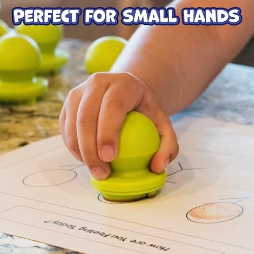 READY 2 LEARN Easy Grip Dough & Paint Stampers, Emotions, Set of 12 - Image 5