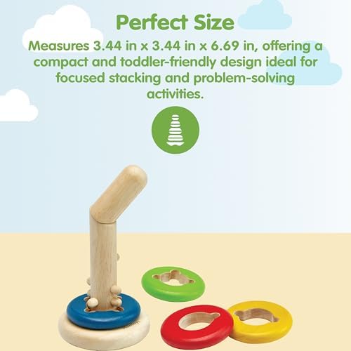 PlanToys® Twist & Sort Wooden Stacking Toy for Toddlers Ages 2+ Montessori - Image 2