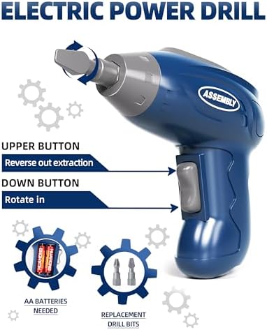 Deejoy Kids Tool Bench with Electric Drill and Engineer Vest - Image 3
