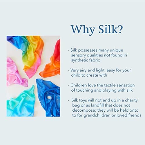 Sarah's Silks Set of 5 Enchanted Playsilks - 100% Silk Play Scarves for Kids and Toddlers | Bright Colored 35" Large Square Scarves Perfect for Dance, Imaginative and Pretend Play - Image 4