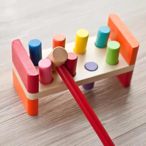 Wooden Pounding Bench Toy, Peg Hammering Game - Image 5