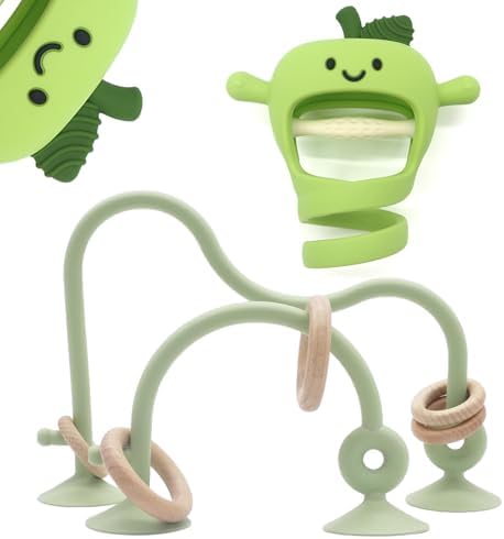 Baby High Chair Toy Teething Chew,Suction Cup Toys,BPA-Free Infant Teether by CuddleCubsCreations