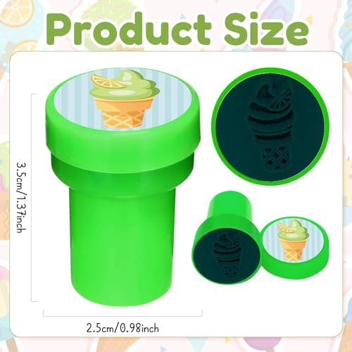 Cinrobiye 24 Pcs Ice Cream Stampers, Candy Donut Party Favors Sweet Themed Birthday Supplies Pre-Inked Classroom Prizes Treat Bag Fillers for Girls Boys Fiesta Pinata Gifts - Image 3